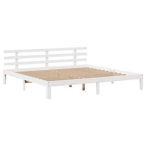 Krevet s regalom z knjige bez madraca bijeli 180x200cm borovina - Bijela 180 x 200 cm Cijena