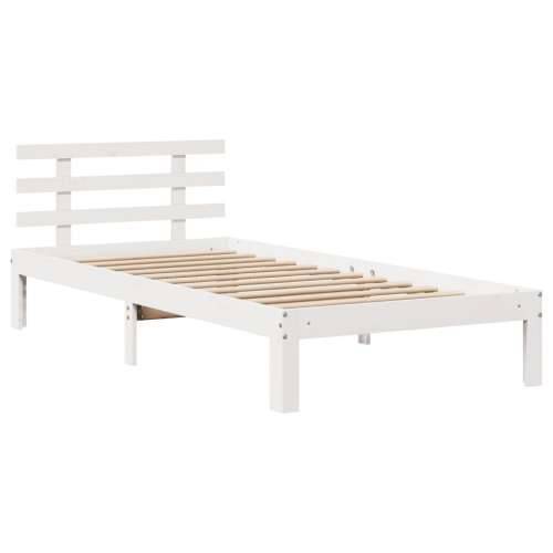 Krevet s regalom z knjige bez madraca bijeli 100x200cm borovina - Bijela 100 x 200 cm Cijena