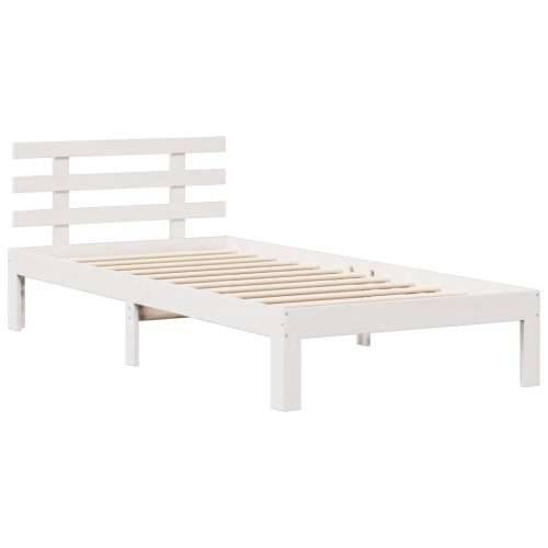 Krevet s regalom za knjige bez madraca bijeli 75x190cm borovina - Bijela 75 x 190 cm Cijena