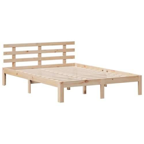 Krevet s regalom za knjige bez madraca 140x190 cm od borovine - Prirodna 140 x 190 cm Cijena