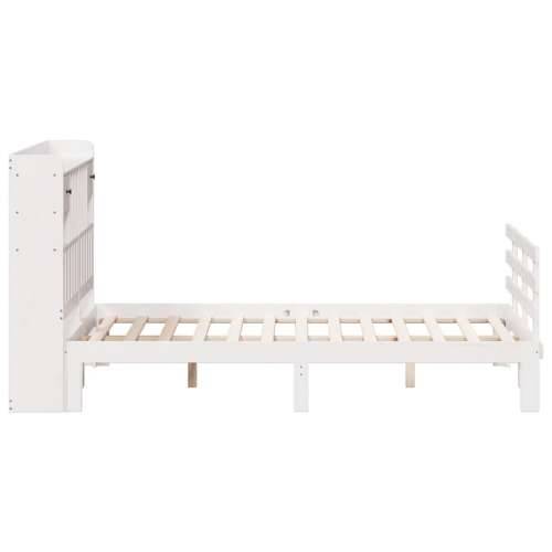 Krevet s regalom z knjige bez madraca bijeli 140x200cm borovina - Bijela 140 x 200 cm Cijena