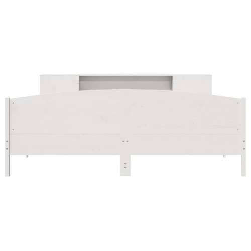 Krevet s regalom z knjige bez madraca bijeli 180x200cm borovina - Bijela 180 x 200 cm Cijena