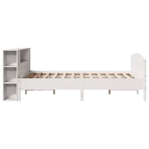 Krevet s regalom z knjige bez madraca bijeli 160x200cm borovina - Bijela 160 x 200 cm Cijena