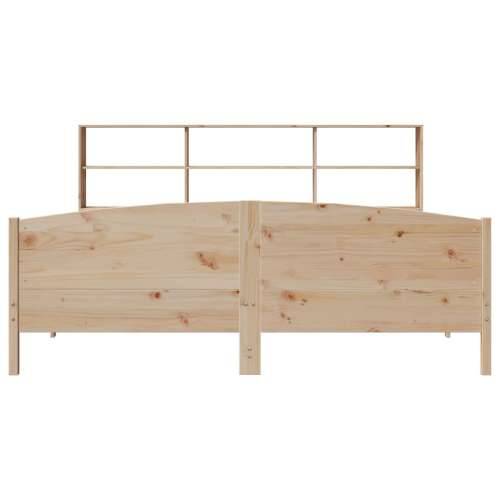 Krevet s regalom za knjige bez madraca 180x200 cm od borovine - Prirodna 180 x 200 cm Cijena