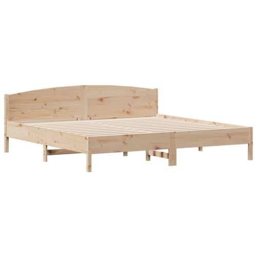 Krevet s regalom za knjige bez madraca 180x200 cm od borovine - Prirodna 180 x 200 cm Cijena