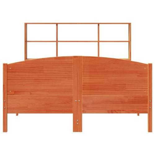 Krevet s regalom za knjige bez madraca 140 x 190 cm od borovine - Voštano smeđa 140 x 190 cm Cijena