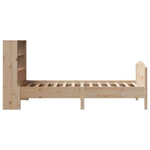 Krevet s regalom za knjige bez madraca 100x200 cm borovina - Prirodna 100 x 200 cm Cijena