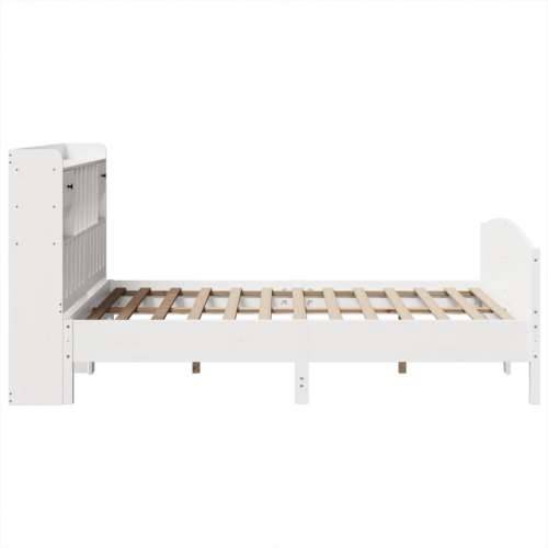 Krevet s regalom z knjige bez madraca bijeli 140x190cm borovina - Bijela 140 x 190 cm Cijena