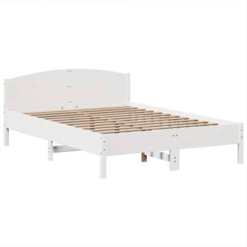 Krevet s regalom z knjige bez madraca bijeli 140x190cm borovina - Bijela 140 x 190 cm Cijena