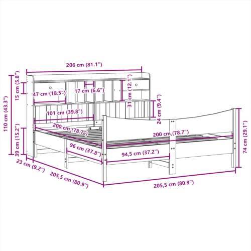 Okvir kreveta bez madraca bijeli 200x200 cm od masivne borovine - Bijela 200 x 200 cm Cijena