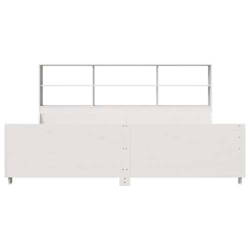 Krevet s regalom za knjige bez madraca bijeli 180x200cm od drva - Bijela 180 x 200 cm Cijena