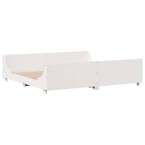Krevet s regalom za knjige bez madraca bijeli 180x200cm od drva - Bijela 180 x 200 cm Cijena