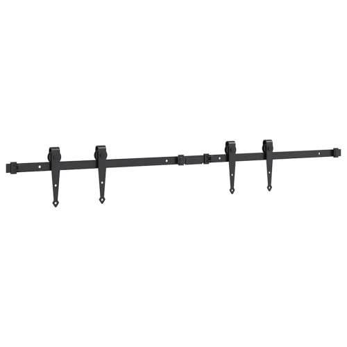 Komplet kliznih vrata ormarića 122 cm ugljični čelik - Crna 122 cm 2 Dvokrilna vrata Cijena