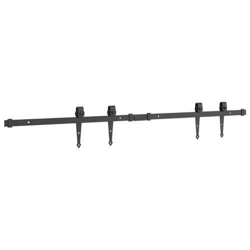 Komplet kliznih vrata ormarića 122 cm ugljični čelik - Crna 122 cm 2 Dvokrilna vrata Cijena