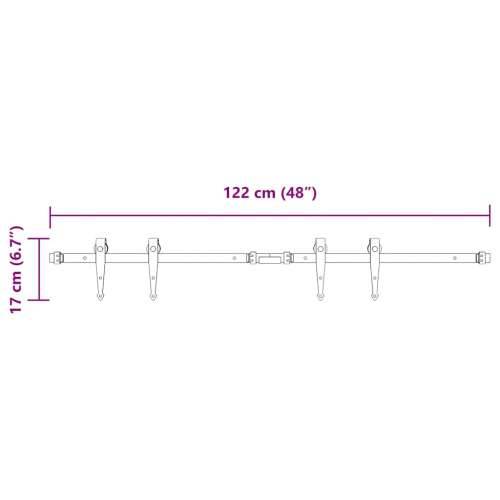 Komplet kliznih vrata ormarića 122 cm ugljični čelik - Crna 122 cm 2 Dvokrilna vrata Cijena