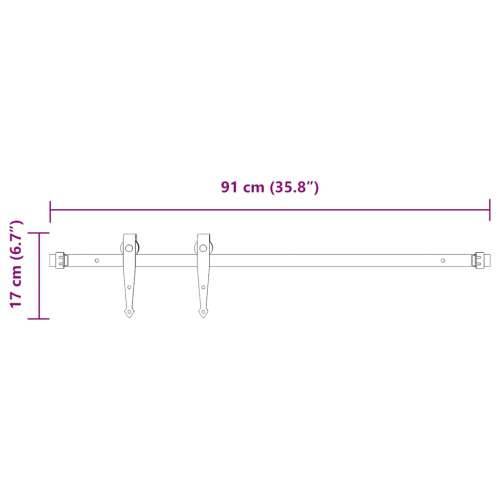 Komplet kliznih vrata ormarića 91 cm ugljični čelik - Crna 91 cm 1 Jednokrilna vrata Cijena