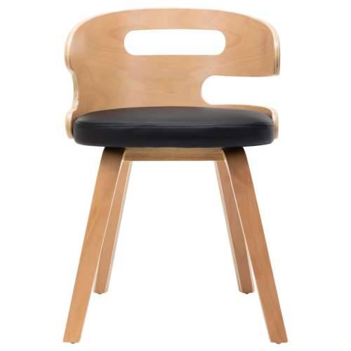 Blagovaonske stolice 2 kom crne savijeno drvo i umjetna koža Cijena