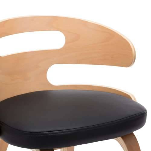Blagovaonske stolice 2 kom crne savijeno drvo i umjetna koža Cijena