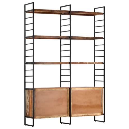 Police za knjige s 4 razine 124 x 30 x 180 cm obnovljeno drvo - 1 masivno obnovljeno drvo Cijena