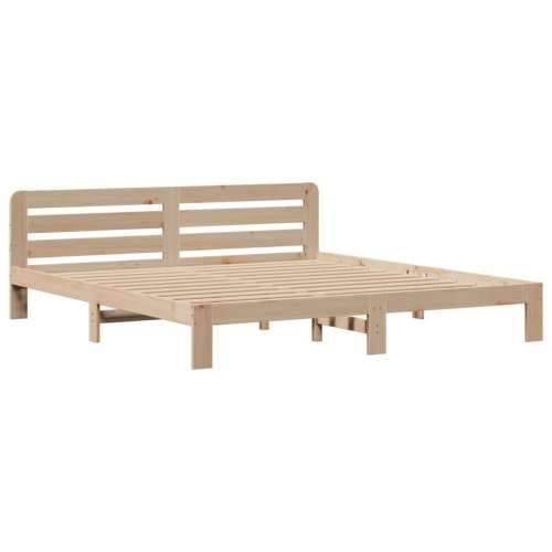 Krevet s regalom za knjige bez madraca 180x200 cm od borovine - Prirodna 180 x 200 cm Cijena