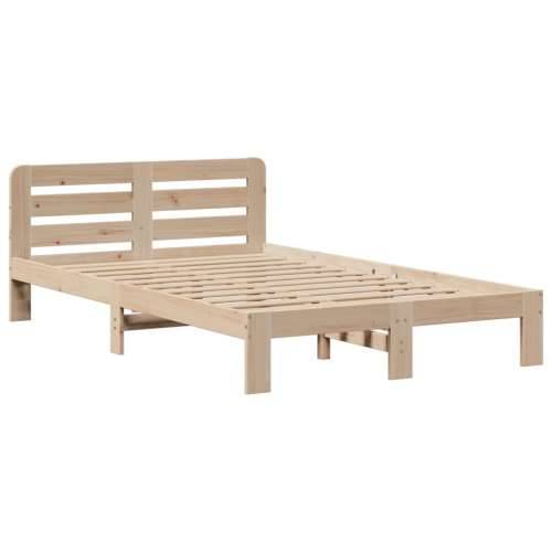 Krevet s regalom za knjige bez madraca 135x190 cm od borovine - Prirodna 135 x 190 cm Cijena
