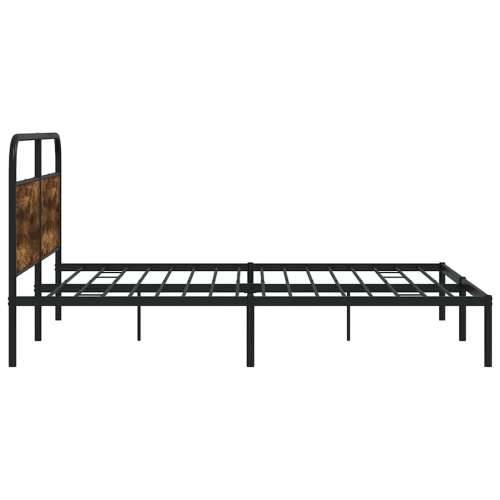 Metalni okvir kreveta bez madraca boja hrasta 183x213 cm - Dimljeni hrast 183 x 213 cm s uzglavljem Cijena
