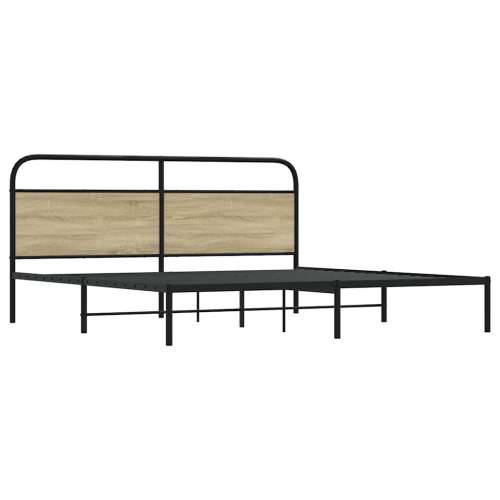 Metalni okvir kreveta bez madraca boja hrasta sonome 183x213 cm - sonoma hrast 183 x 213 cm s uzglavljem Cijena