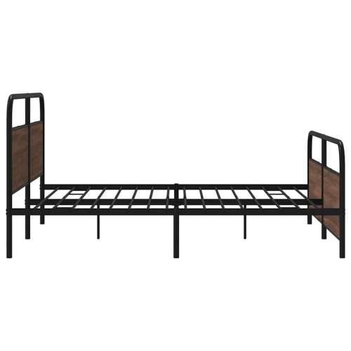 Metalni okvir kreveta bez madraca smeđa boja hrasta 193x203 cm - Smeđi hrast 193 x 203 cm s uzglavljem i podnožjem Cijena
