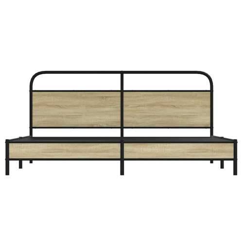 Metalni okvir kreveta bez madraca boja hrasta sonome 180x200 cm - sonoma hrast 180 x 200 cm s uzglavljem i niskim podnožjem Cijena