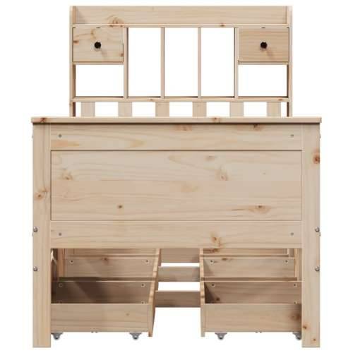 Krevet s regalom za knjige bez madraca 75x190 cm borovina - Prirodna 75 x 190 cm Cijena