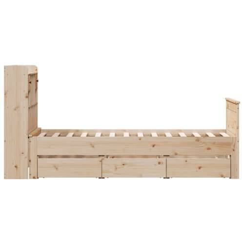 Krevet s regalom za knjige bez madraca 75x190 cm borovina - Prirodna 75 x 190 cm Cijena