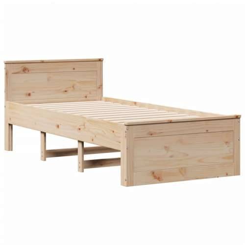Krevet s regalom za knjige bez madraca 75x190 cm borovina - Prirodna 75 x 190 cm Cijena