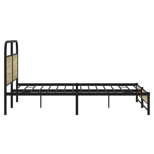 Metalni okvir kreveta bez madraca boja hrasta sonome 160x200 cm - sonoma hrast 160 x 200 cm s uzglavljem i dvostrukim niskim pod Cijena