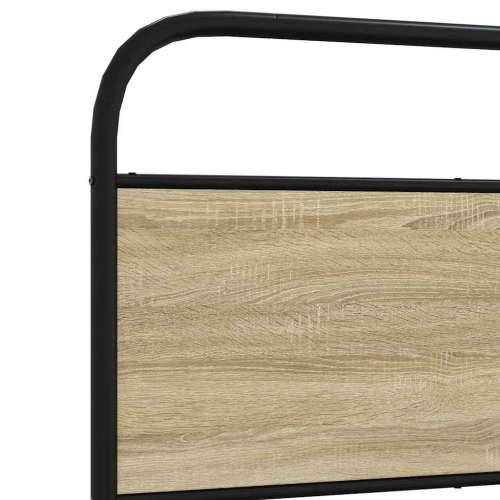 Metalni okvir kreveta bez madraca boja hrasta sonome 160x200 cm - sonoma hrast 160 x 200 cm s uzglavljem i dvostrukim niskim pod Cijena