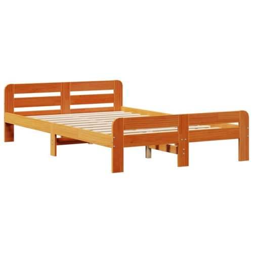 Krevet s regalom za knjige bez madraca 135 x 190 cm od borovine - Voštano smeđa 135 x 190cm Cijena