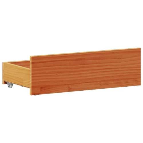 Krevet s regalom za knjige bez madraca 100 x 200 cm od borovine - Voštano smeđa 100 x 200cm Cijena