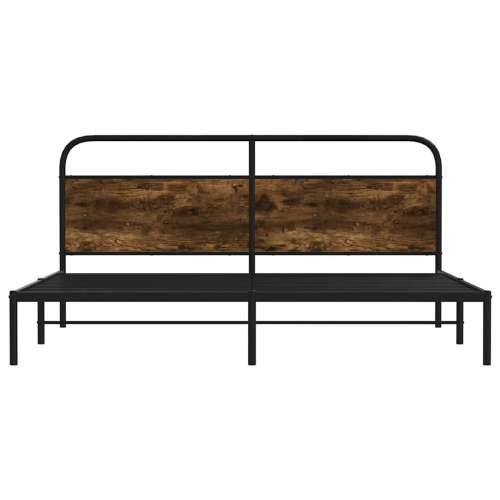 Metalni okvir kreveta bez madraca boja hrasta 180x200 cm - Dimljeni hrast 180 x 200 cm s uzglavljem Cijena