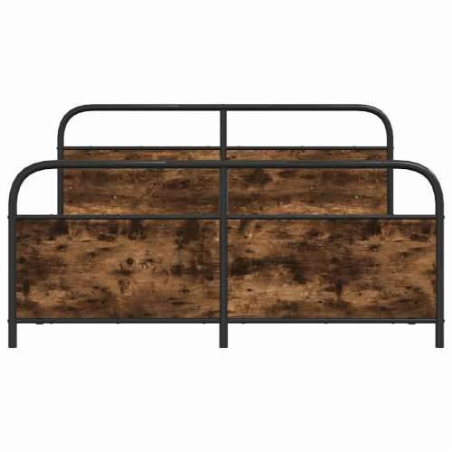 Metalni okvir kreveta bez madraca boja hrasta 180x200 cm - Dimljeni hrast 180 x 200 cm s uzglavljem i podnožjem Cijena