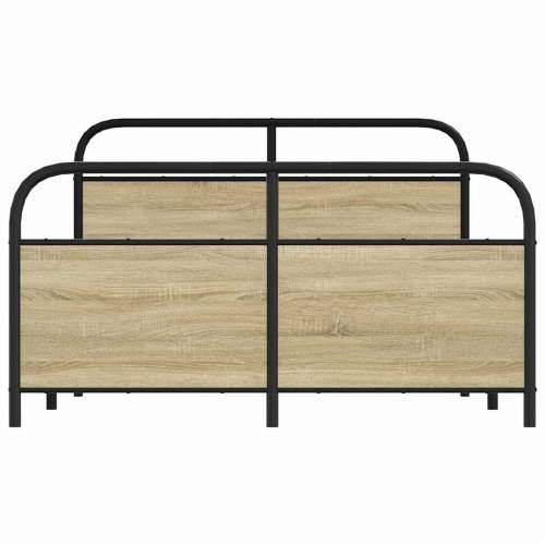 Metalni okvir kreveta bez madraca boja hrasta sonome 137x190 cm - sonoma hrast 137 x 190 cm s uzglavljem i podnožjem Cijena