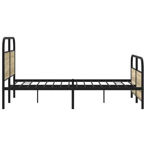Metalni okvir kreveta bez madraca boja hrasta sonome 137x190 cm - sonoma hrast 137 x 190 cm s uzglavljem i podnožjem Cijena