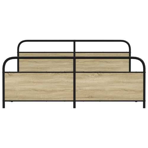 Metalni okvir kreveta bez madraca boja hrasta sonome 183x213 cm - sonoma hrast 183 x 213 cm s uzglavljem i podnožjem Cijena