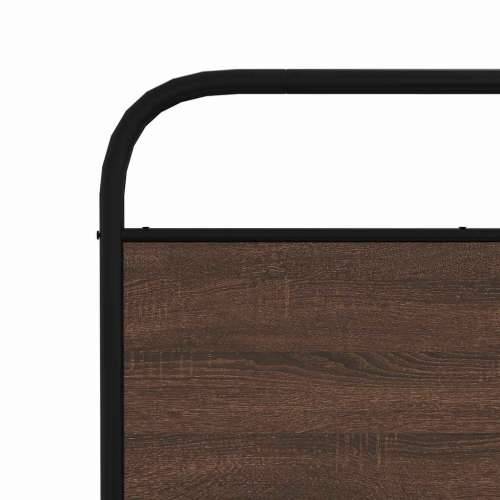 Metalni okvir kreveta bez madraca smeđa boja hrasta 193x203 cm - Smeđi hrast 193 x 203 cm s uzglavljem Cijena