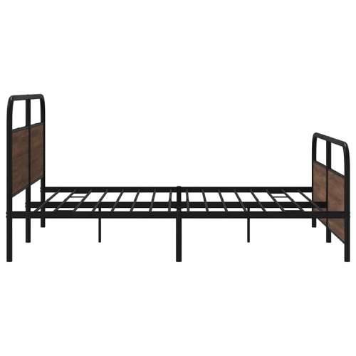 Metalni okvir kreveta bez madraca smeđa boja hrasta 183x213 cm - Smeđi hrast 183 x 213 cm s uzglavljem i podnožjem Cijena