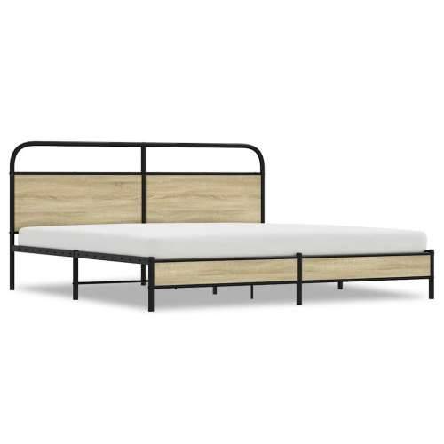 Metalni okvir kreveta bez madraca boja hrasta sonome 183x213 cm - sonoma hrast 183 x 213 cm s uzglavljem i niskim podnožjem Cijena