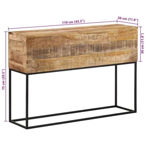 Konzolni stol 110x30x75 cm grubo masivno drvo manga i željezo Cijena