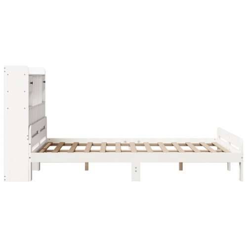 Krevet s regalom z knjige bez madraca bijeli 140x190cm borovina - Bijela 140 x 190 cm Cijena