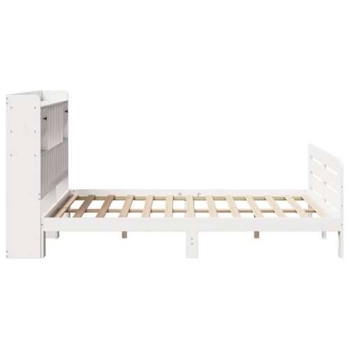 Krevet s regalom z knjige bez madraca bijeli 140x200cm borovina - Bijela 140 x 200 cm Cijena