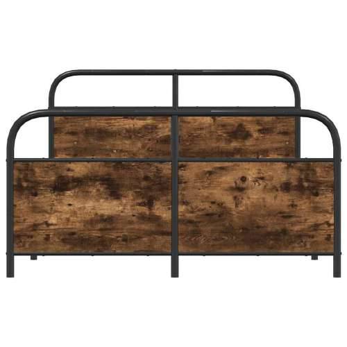 Metalni okvir kreveta bez madraca boja hrasta 140x190 cm - Dimljeni hrast 140 x 190 cm s uzglavljem i podnožjem Cijena