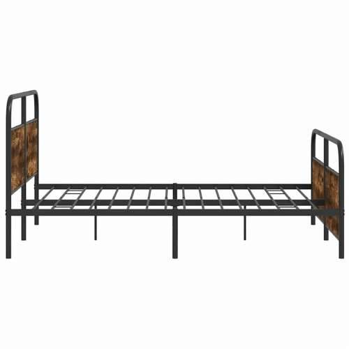 Metalni okvir kreveta bez madraca boja hrasta 150 x 200 cm - Dimljeni hrast 150 x 200 cm s uzglavljem i podnožjem Cijena