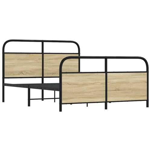 Metalni okvir kreveta bez madraca boja hrasta sonome 140x200 cm - sonoma hrast 140 x 200 cm s uzglavljem i podnožjem Cijena